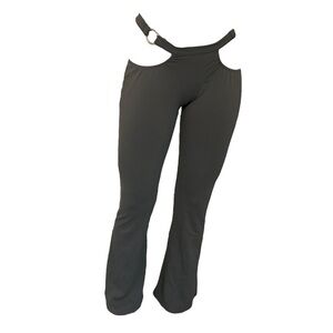 Poster Girl Flare Pants Chain Side Cut Out Hips Sexy Gray Rave Size Medium